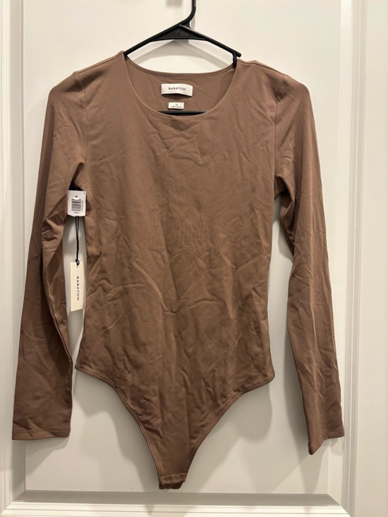 Babaton Tops - Babaton Long-Sleeve Brown Bodysuit NEW Medium